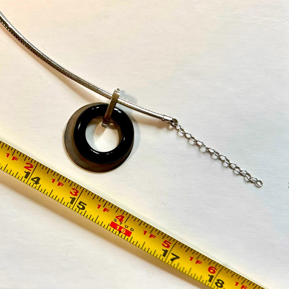 Sterling Silver 18” choker interchangeable stones Jade,Onyx,TigersEye,Amethyst - Picture 12 of 13